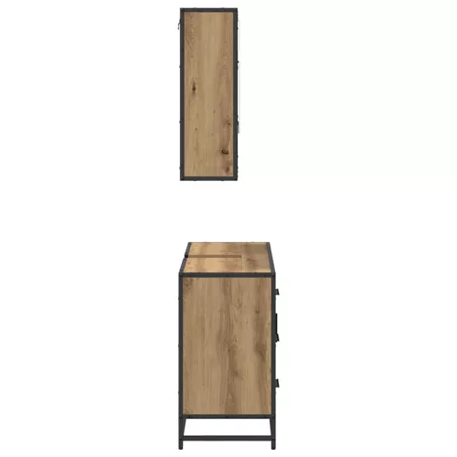  Fürdőszoba bútor szett fiókkal 2 pcs Artisan tölgy Faanyag