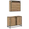  Fürdőszoba bútor szett fiókkal 2 pcs Artisan tölgy Faanyag