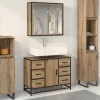  Fürdőszoba bútor szett fiókkal 2 pcs Artisan tölgy Faanyag