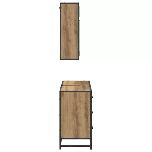  Fürdőszoba bútor szett fiókkal 2 pcs Artisan tölgy Faanyag