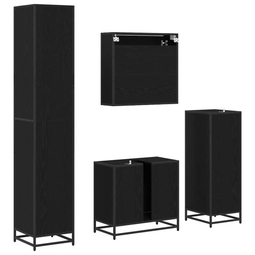  Fürdőszoba bútor szett 4 pcs Musta tammi 35 x 37.5 x 188.5 cm
