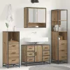 Fürdőszoba bútor szett fiókkal 4 pcs Artisan tölgy Faanyag