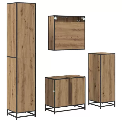  Fürdőszoba bútor szett fiókkal 4 pcs Artisan tölgy Faanyag