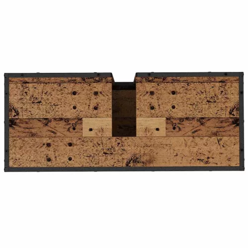  Fürdőszoba bútor szett polcokkal ajtóval 3 pcs Öreg fa Faanyag