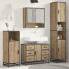  Fürdőszoba bútor szett fiókkal 3 pcs Artisan tölgy Faanyag
