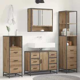    Fürdőszoba bútor szett fiókkal 3 pcs Artisan tölgy Faanyag