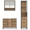  Fürdőszoba bútor szett fiókkal 3 pcs Artisan tölgy Faanyag
