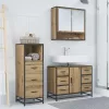  Fürdőszoba bútor szett fiókkal 3 pcs Artisan tölgy Faanyag