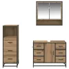  Fürdőszoba bútor szett fiókkal 3 pcs Artisan tölgy Faanyag