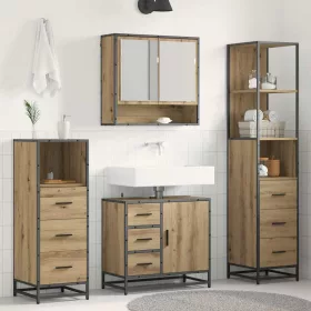    Fürdőszoba bútor szett fiókkal 4 pcs Artisan tölgy Faanyag