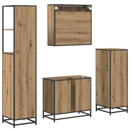  Fürdőszoba bútor szett fiókkal 4 pcs Artisan tölgy Faanyag