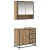  Fürdőszoba bútor szett fiókkal 2 pcs Artisan tölgy Faanyag