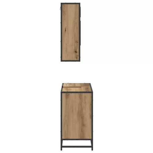  Fürdőszoba bútor szett fiókkal 2 pcs Artisan tölgy Faanyag