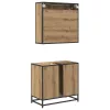  Fürdőszoba bútor szett fiókkal 2 pcs Artisan tölgy Faanyag