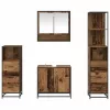  Fürdőszoba bútor szett fiókkal polcokkal 4 pcs Öreg fa Faanyag