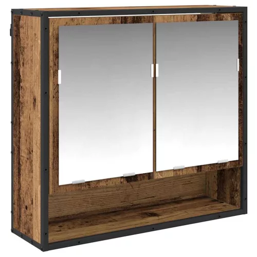  Fürdőszoba bútor szett fiókkal polcokkal 3 pcs Öreg fa Faanyag