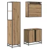  Fürdőszoba bútor szett fiókkal 3 pcs Artisan tölgy Faanyag