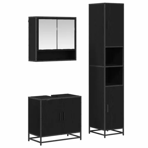 Fürdőszoba bútor szett polcokkal 3 pcs Artisan tölgy Faanyag