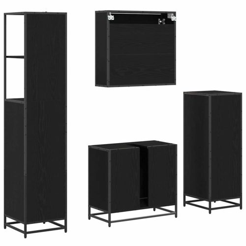  Fürdőszoba bútor szett 4 pcs Musta tammi 65 x 33 x 60 cm