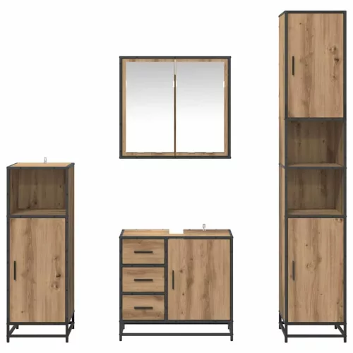  Fürdőszoba bútor szett fiókkal 4 pcs Artisan tölgy Faanyag