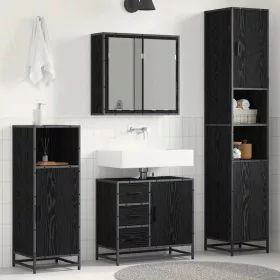    Fürdőszoba bútor szett fiókkal 4 pcs Fekete tölgy Faanyag