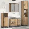  Fürdőszoba bútor szett fiókkal 3 pcs Artisan tölgy Faanyag