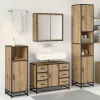  Fürdőszoba bútor szett fiókkal 3 pcs Artisan tölgy Faanyag