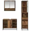  Fürdőszoba bútor szett fiókkal polcokkal 3 pcs Öreg fa Faanyag