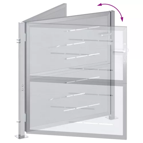  Kerti kapu zárral Ezüst 96 x 100 cm Rozsdamentes acél