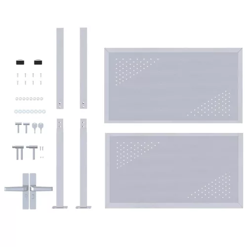  Kerti kapu zárral Ezüst 96 x 100 cm Rozsdamentes acél