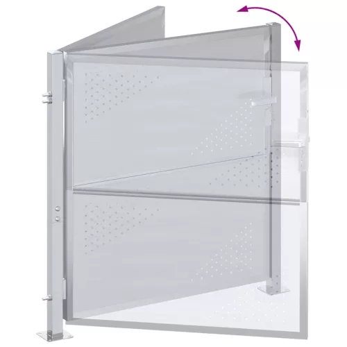  Kerti kapu zárral Ezüst 96 x 100 cm Rozsdamentes acél