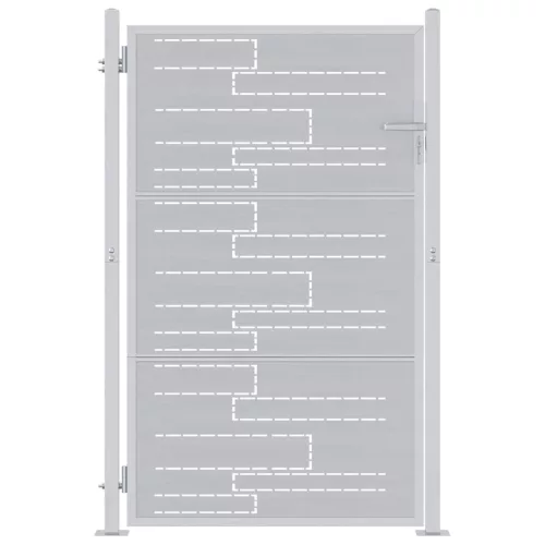  Kerti kapu zárral Ezüst 100 x 125 cm Rozsdamentes acél