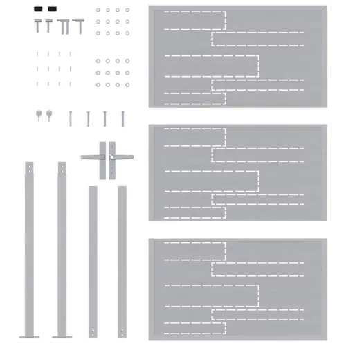  Kerti kapu zárral Ezüst 100 x 125 cm Rozsdamentes acél