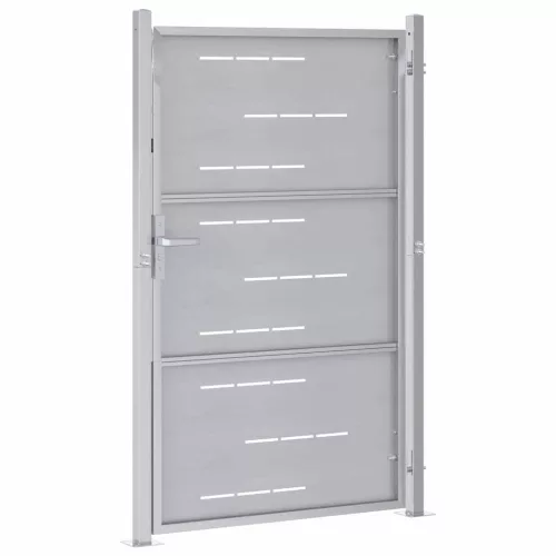  Kerti kapu zárral Ezüst 100 x 125 cm Rozsdamentes acél