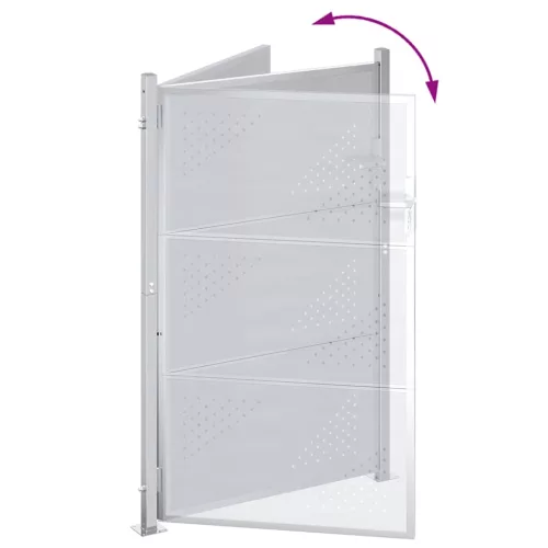  Kerti kapu zárral Ezüst 100 x 125 cm Rozsdamentes acél