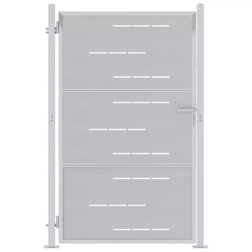  Kerti kapu zárral Ezüst 100 x 150 cm Rozsdamentes acél