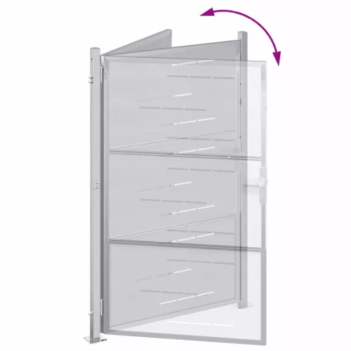  Kerti kapu zárral Ezüst 100 x 150 cm Rozsdamentes acél