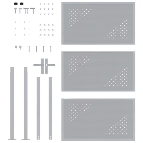  Kerti kapu zárral Ezüst 100 x 150 cm Rozsdamentes acél