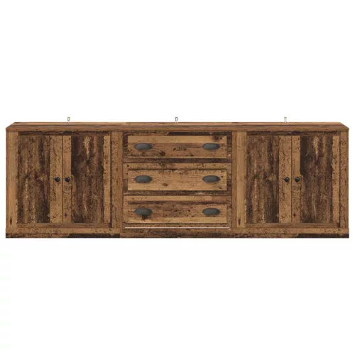  Oldalszekrények 3 pcs Antik Fa 210 x 35,5 x 67,5 cm Szerelt Fa