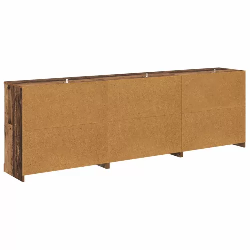  Oldalszekrények 3 pcs Antik Fa 210 x 35,5 x 67,5 cm Szerelt Fa