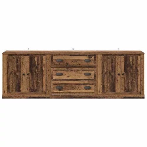  Oldalszekrények 3 pcs Fekete tölgy 210 x 35,5 x 67,5 cm Faanyag