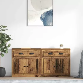  Oldalszekrények 2 pcs Öreg fa 70 x 35,5 x 67,5 cm Faanyag