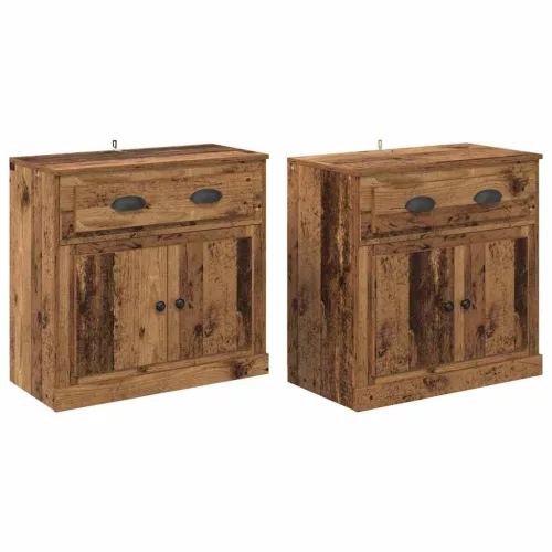  Oldalszekrények 2 pcs Öreg fa 70 x 35,5 x 67,5 cm Faanyag