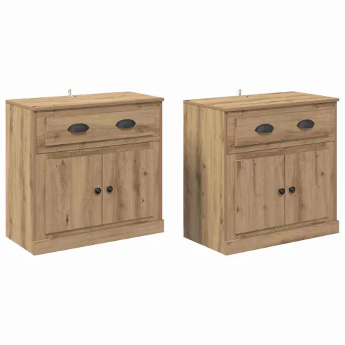  Oldalszekrények 2 pcs Artisan tölgy 70 x 35,5 x 67,5 cm Faanyag