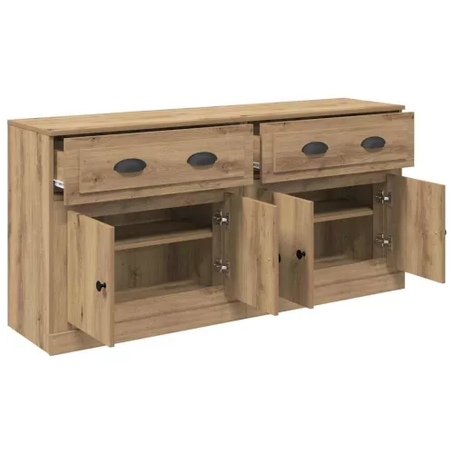  Oldalszekrények 2 pcs Artisan tölgy 70 x 35,5 x 67,5 cm Faanyag