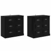  Oldalszekrények 2 pcs Fekete tölgy 70 x 35,5 x 67,5 cm Faanyag