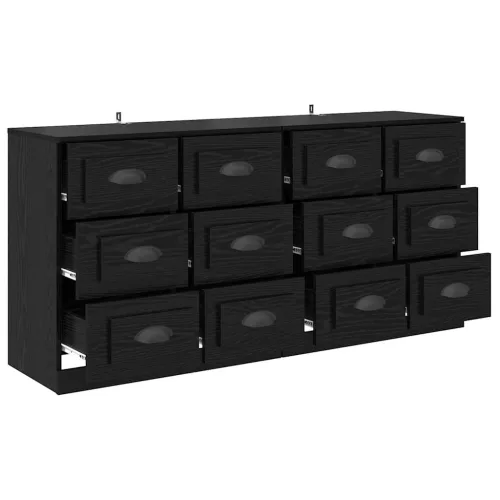  Oldalszekrények 2 pcs Fekete tölgy 70 x 35,5 x 67,5 cm Faanyag