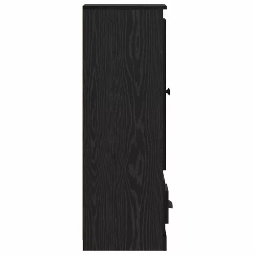  Széf fiókkal 3 pcs Fekete tölgy Faanyag