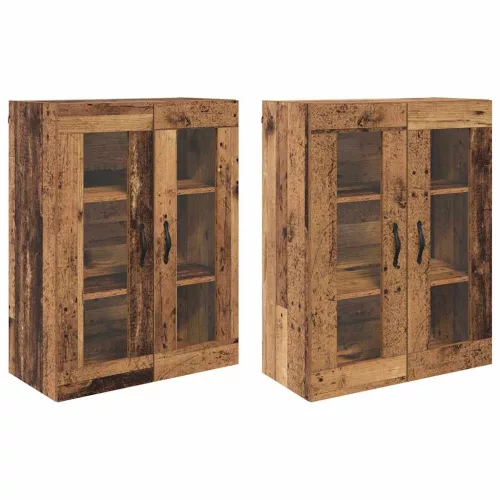  Fali Szekrények 2 pcs Öreg fa 69,5 x 34 x 90 cm Faanyag
