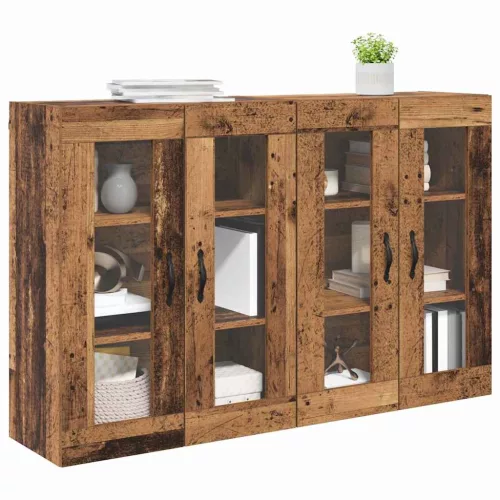  Fali Szekrények 2 pcs Öreg fa 69,5 x 34 x 90 cm Faanyag